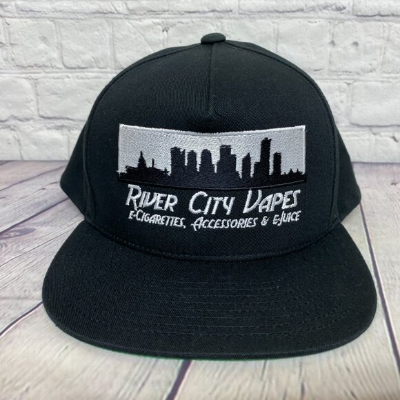 YUPOONG The Classics Snapback Hat Cap Black River City Embroidered Adjustable - Picture 5 of 8